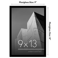 Americanflat 9x13 Picture Frame in Black - Thin Border Photo Frame with Shatter-Resistant Glass, Hanging Hardware, and Built-in Easel for Horizontal or Vertical Display Formats for Wall or Tabletop