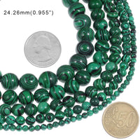 Natural Stone Beads 10mm Malachite Gemstone Round Loose Beads Crystal Energy Stone Healing Power for Jewelry Making DIY,1 Strand 15