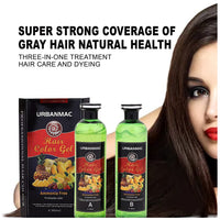 URBANMAC Fruit Vinegar Hair Color Black Gel With Dye Brush and Mixing Bowl Hair Colouring Kit