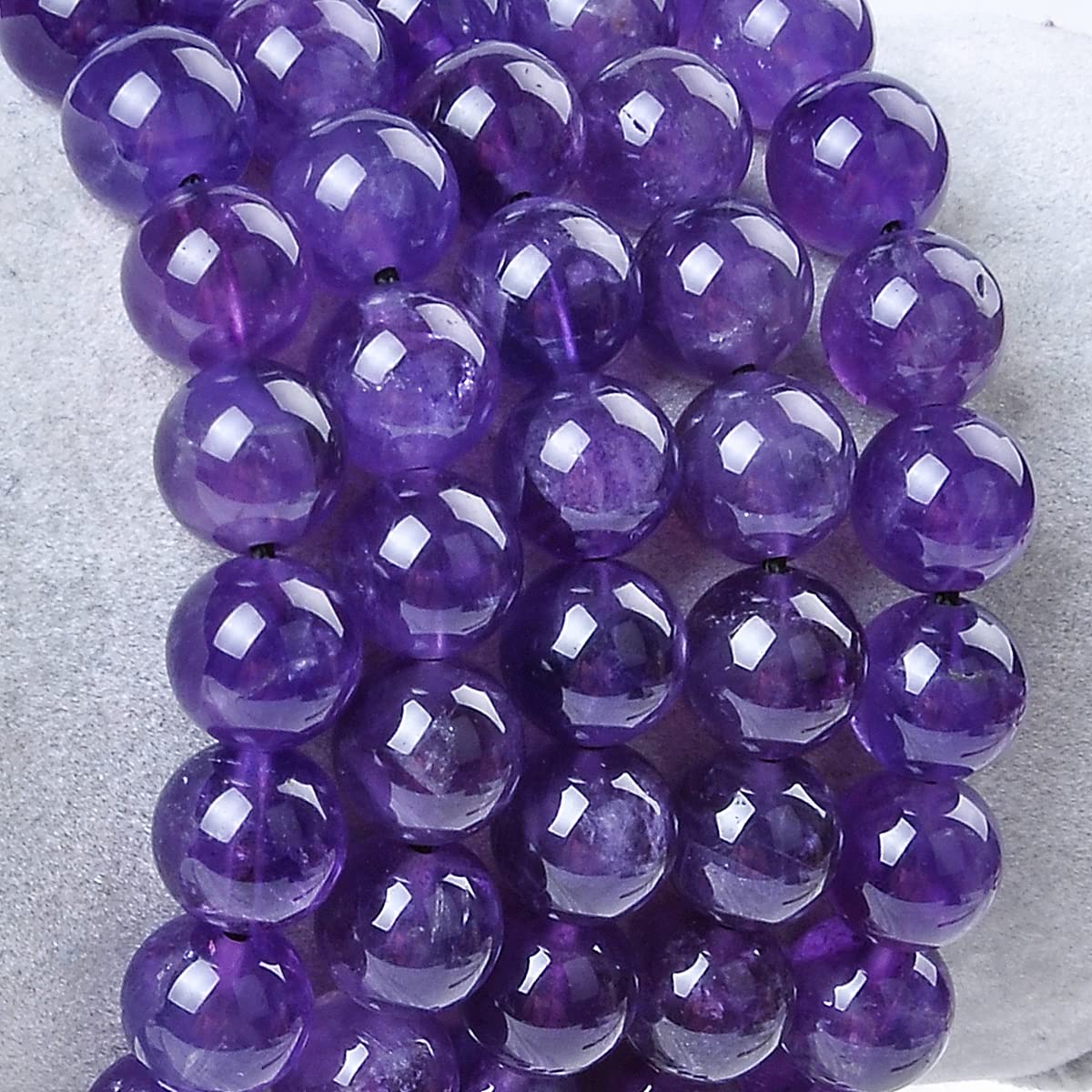Massive Beads Natural Healing Power Gemstone Crystal Beads Unisex Adjustable Macrame Bracelets 8mm Natural Amethyst