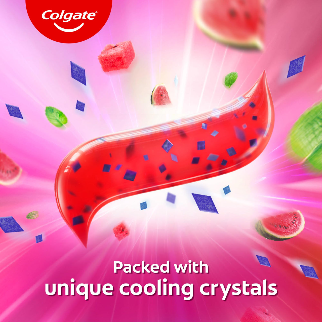 Colgate MaxFresh Watermelon Blast Gel Toothpaste, with Cooling Crystals, Watermelon Flavour, and Ultrafreeze Technology for Intense Freshness, 100g