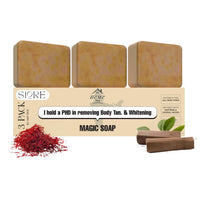 HarGhar Sandalwood & Saffron Bath Soap, 300g, Pack of 3, Handmade, Paraben Free