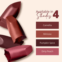 Carlton London Velvet Satin Glitterati Bullet Long Stay Lipstick |Enriched with Vitamin E, Castor oil | Intense Colour, Moisturised Lips, Smooth & Light |Upto 8 hrs - 4Gm. (pumpkin spice)