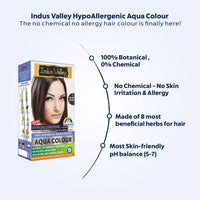 INDUS VALLEY Hypo Allergic Aqua Colour 100% Botanical Hair Colour Medium Brown-(30ml + 200g)