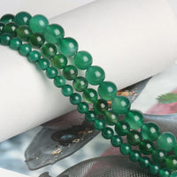 45pcs 8mm Natural Stone Beads Green Agate Beads Energy Crystal Healing Power Gemstone for Jewelry Making, DIY Bracelet Necklace