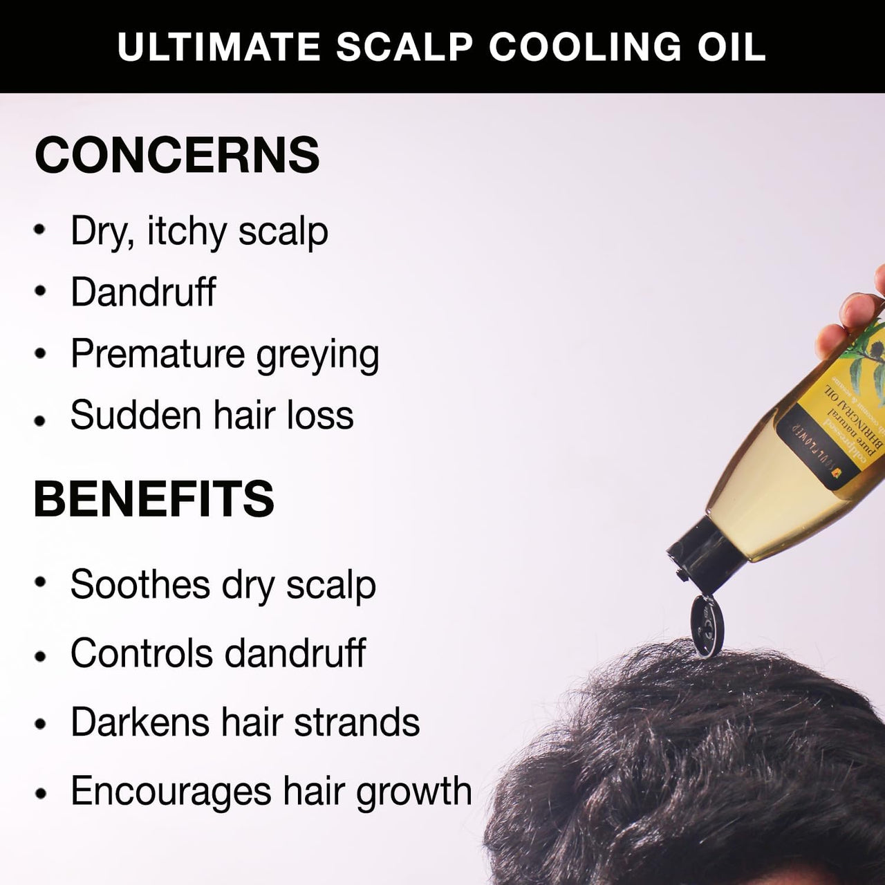 Soulflower Maha Bhringraj Oil for Hair growth 225ml | Natural Hair Growth, Strengthening & Nourishing Roots | Anti-Dandruff, Cooling Scalp Relief | Coconut & Sesame Oil Blend | Pure & Organic