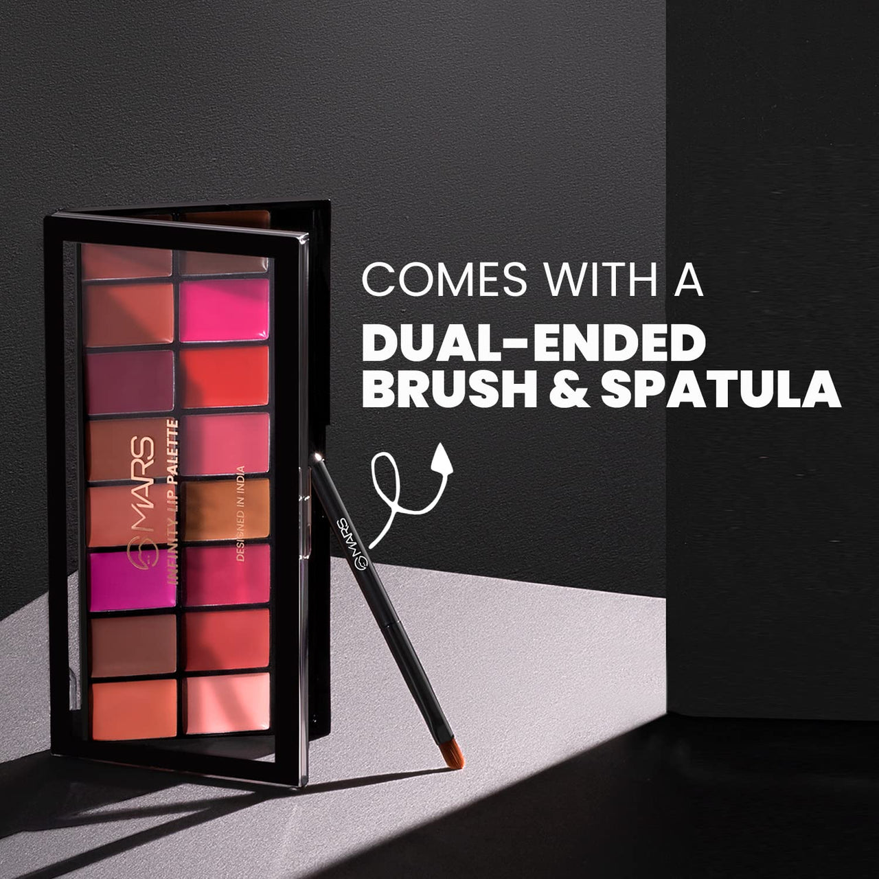 MARS Infinity Lip Palette | Demi Matte | 16 Colors to Infinte Lipstick Colors | Free Spatula cum Applicator (36.0 gm) (03-Multicolor)