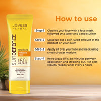 Jovees Herbal Sun Defence Cream SPF 50 PA+++ Broad Spectrum For All Skin | Protection From UVA/UVB & Sun Damaged | Lightweight, Non Greasy & Quick Absorption 100g