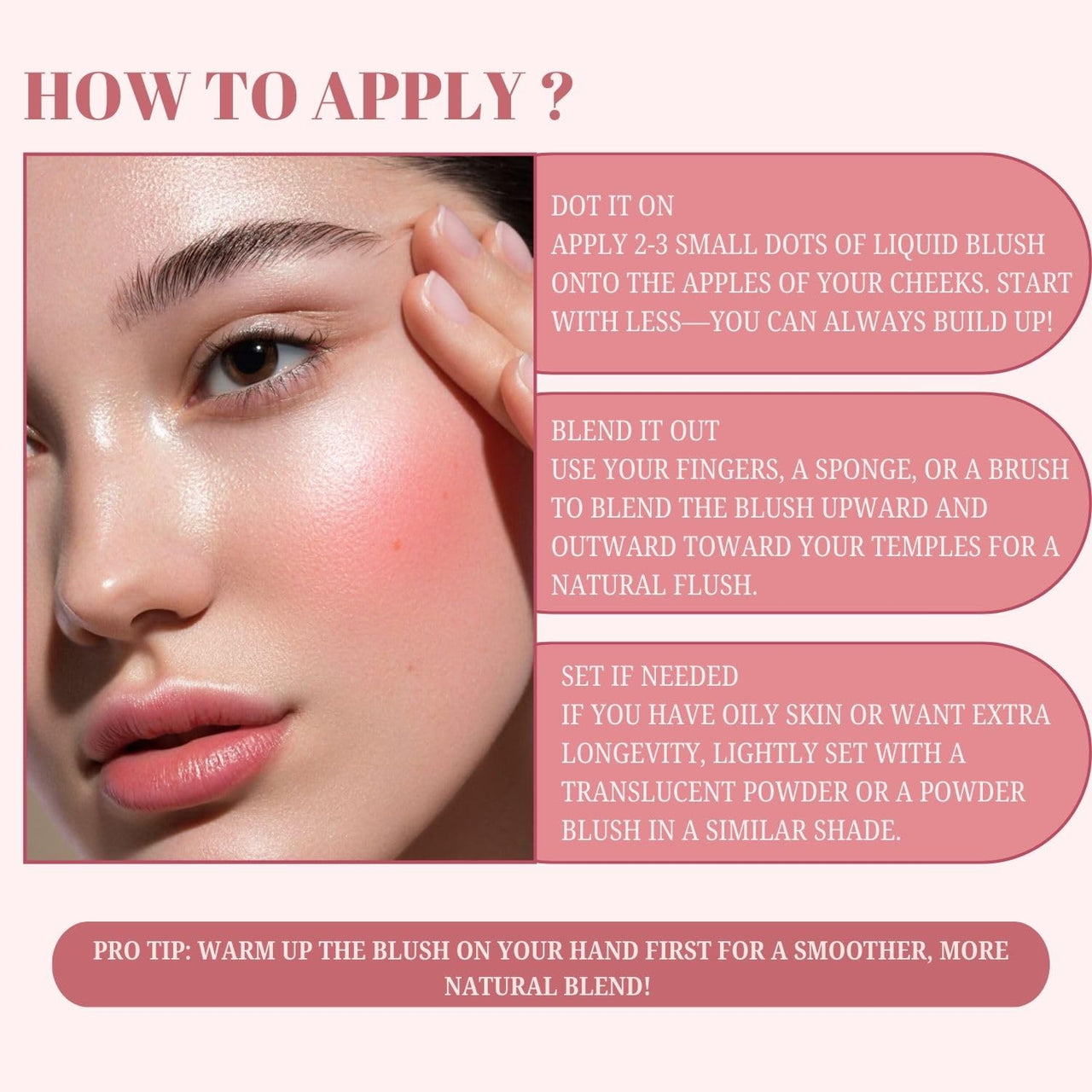Lakyou Beauty Velvet Liquid Blush Matte | Light Weight | Highly Pigmented | Long-lasting | Easily Blendable | All Skin Types | Shade-01 (Soft Pink) 15ml