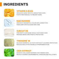 DERMATOUCH Niacinamide 2% Vitamin C Sunscreen for glowing skin | SPF 50+ PA ++++ | Quick Absorbing | Zero White Cast | 30g