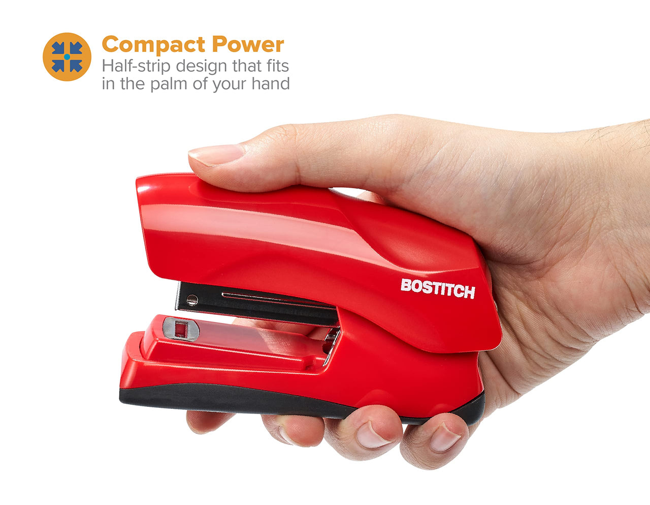 Bostitch Office Heavy Duty 40 Sheet Stapler with 1250 Staples & Claw Remover, Small Stapler Size, Fits into the Palm of Your Hand, Value Pack, Red (B175-RED-VP) Red, Compact, Value Pack
