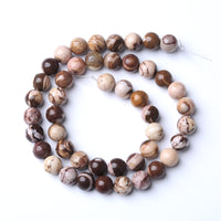 Natural Stone Beads Australia Zebra Gemstone Round Loose Beads for Jewelry Making DIY Bracelet Crystal Energy Healing Power Stone 6mm 60pcs (6mm, Australian Zebra Jasper)