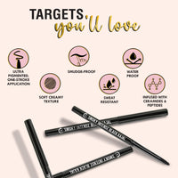 Glamveda Smoky Intense Black Kajal - 0.35g | 24-Hour Long Stay | One-Stroke Smooth Application | Waterproof, Smudgeproof & Sweatproof | Rich Intense Black Pigment | Suitable for Sensitive Eye