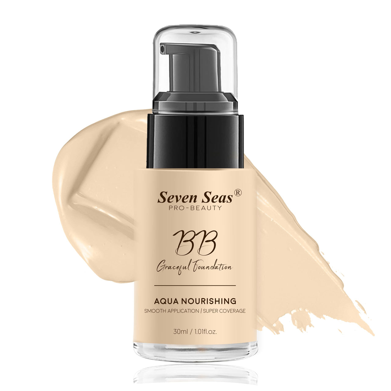 Seven Seas BB Gracefull Foundation | Aqua Nourishing for Face Makeup | Smooth Application | Full Coverage for Women (Nude-30ML)