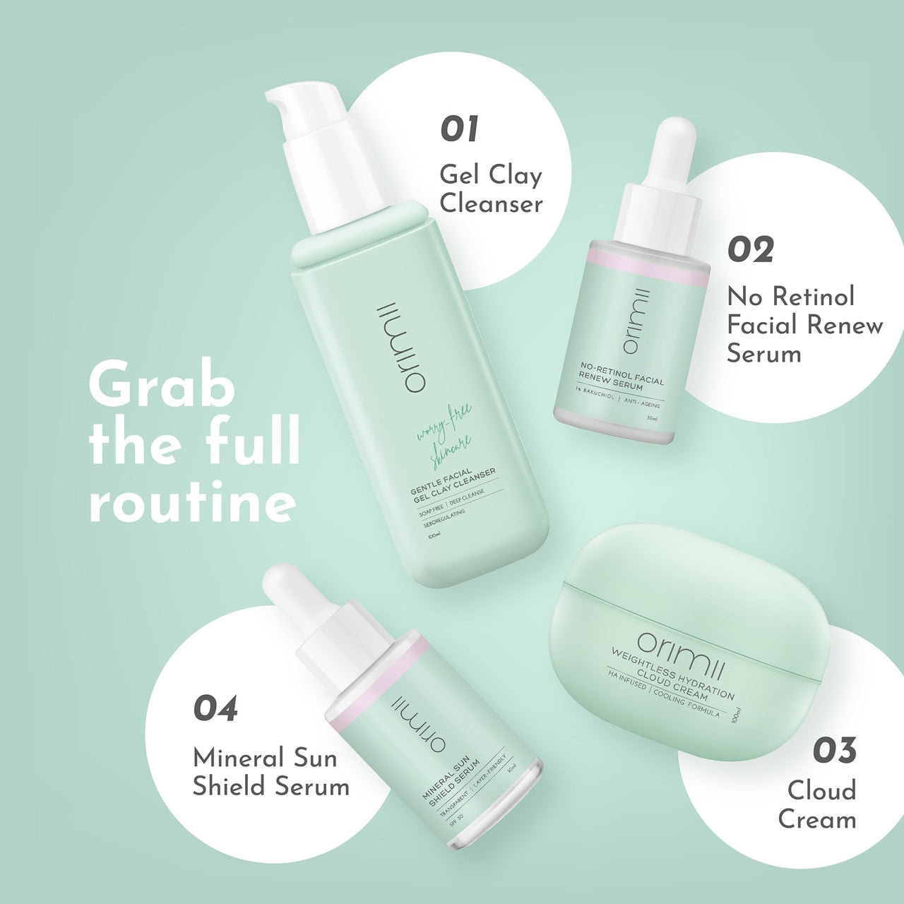 Orimii Retinol-Free Youth Restore Regime with Anti-Ageing Serum & Eye Cream | With 1% Bakuchiol (Natural Alternative to Retinol) & Vitamin C Powered Combo | Safe For Pregnant & Breastfeeding Women