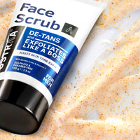 Ustraa Face Scrub -100g - Pack of 2 - De-Tan Scrub for Men | Exfoliation & Effective Tan Removal with Bigger Walnut Granules, No Sulphate, No Paraben | Made in India