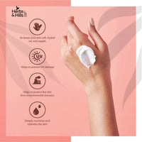Herbs & Hills Daily Moisturizer Cream - 100g For All Skin Types with Almond, Olive, Avocado Oil, Keep Skin Soft, Hydrated & Supple, Remove Puffiness, Prevent UV Damage, Improve Skin Health
