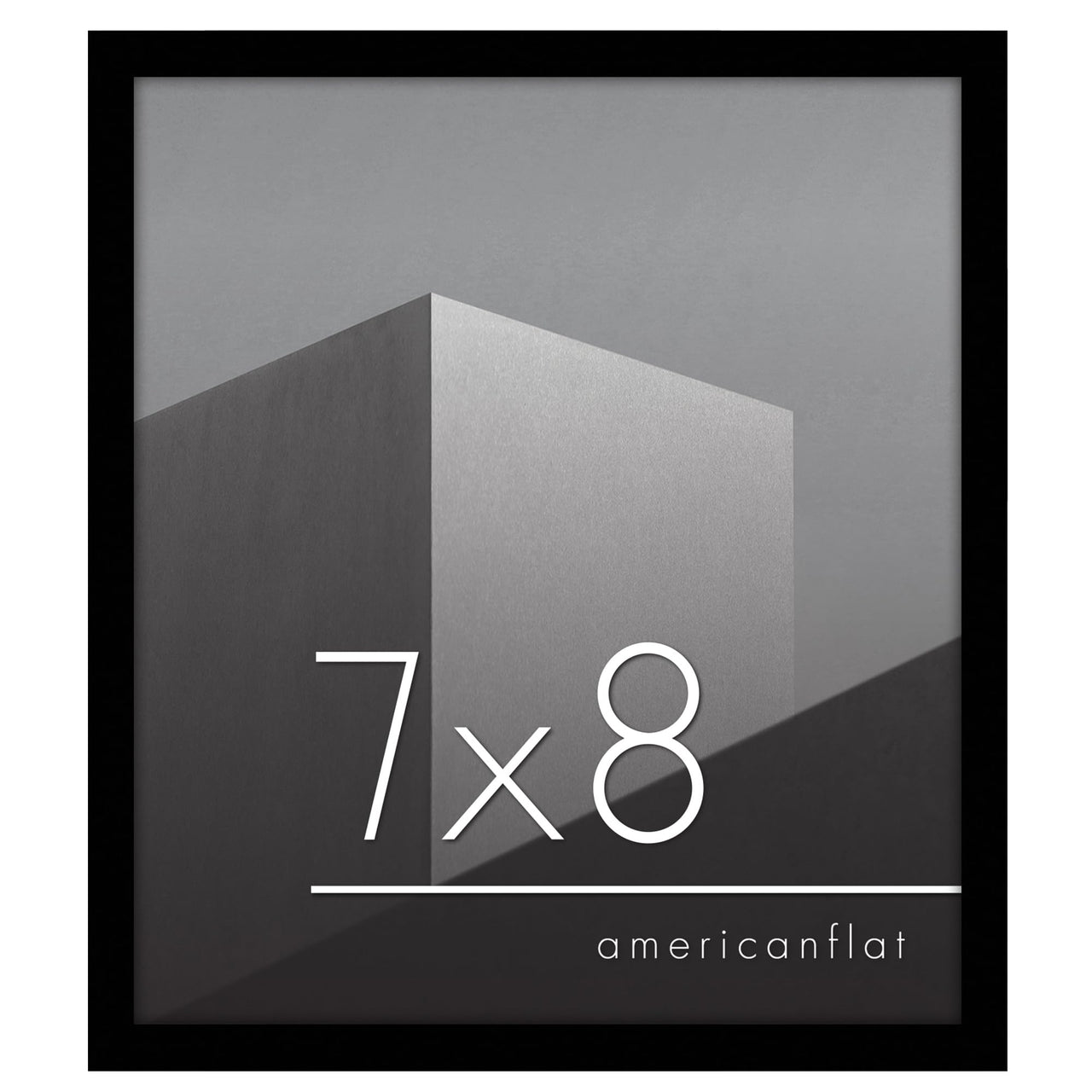 Americanflat 7x8 Picture Frame in Black - Thin Border Photo Frame with Shatter-Resistant Glass, Hanging Hardware, and Built-in Easel for Horizontal or Vertical Display Formats for Wall or Tabletop