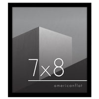 Americanflat 7x8 Picture Frame in Black - Thin Border Photo Frame with Shatter-Resistant Glass, Hanging Hardware, and Built-in Easel for Horizontal or Vertical Display Formats for Wall or Tabletop