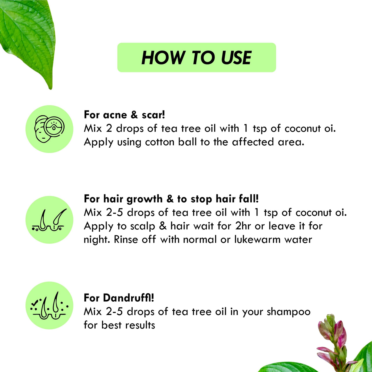 Aromatique Tea Tree Oil for Face - Tea Tree Essential Oil for Skin, Hair Growth, Scalp, Acne - Tea Tree Oil 15 ml