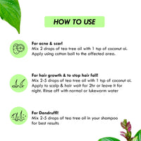 Aromatique Tea Tree Oil for Face - Tea Tree Essential Oil for Skin, Hair Growth, Scalp, Acne - Tea Tree Oil 15 ml