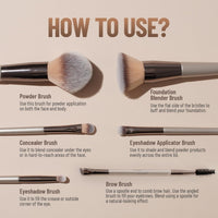 Huda Girl Premium Makeup Brush Set, Professional Beauty Makeup Brushes for Eye & Face (Pack of 6)