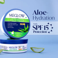 Meglow Aloe Vera Moisturizing Cold Cream for Winter | Moisturizer with SPF 15 Protection | Deep Hydration for Dry Skin | Nourishing Face Cream for Women & Men - 125g (Pack of 2)