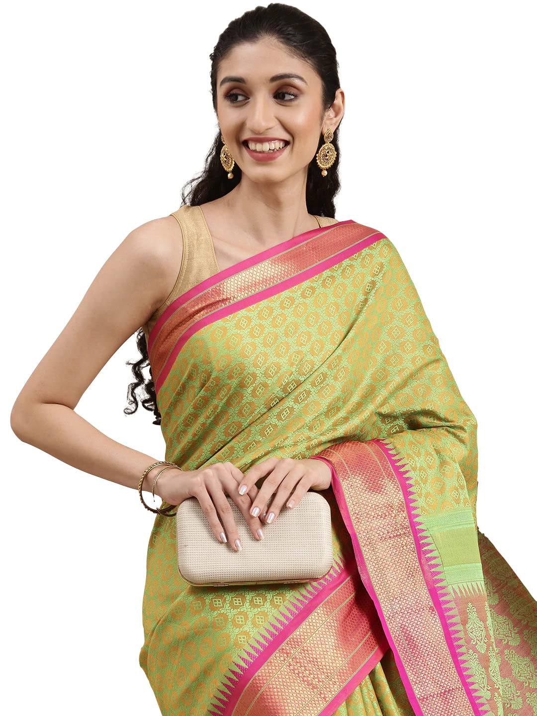 Pandadi Saree Women's  Cotton Silk Saree With Blouse Piece