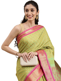 Pandadi Saree Women's  Cotton Silk Saree With Blouse Piece