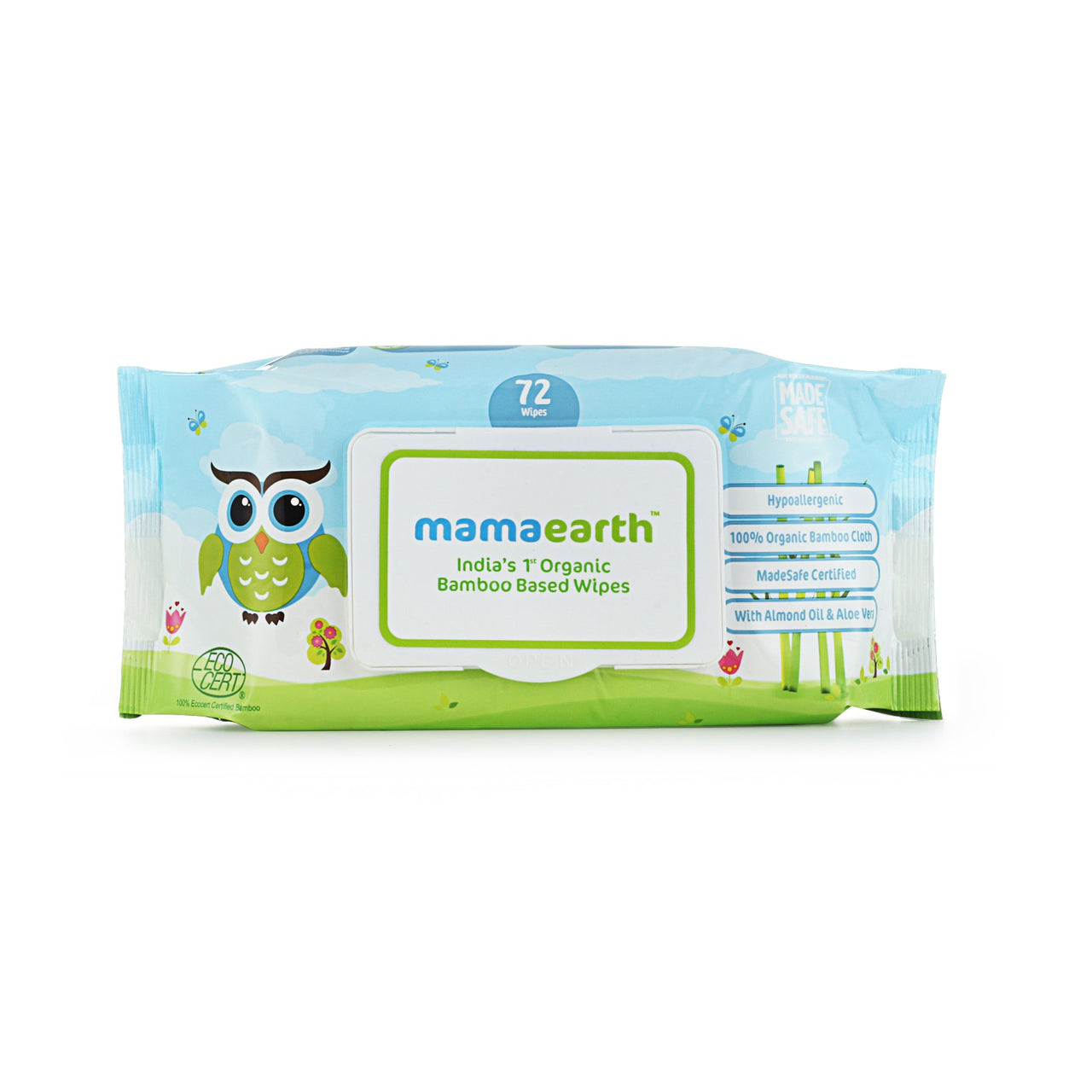 Mamaearth dusting Powder with Organic Oatmeal & Arrowroot Powder 150g & India's First Organic Bamboo Based Baby Wipes (72 Wipes) Combo