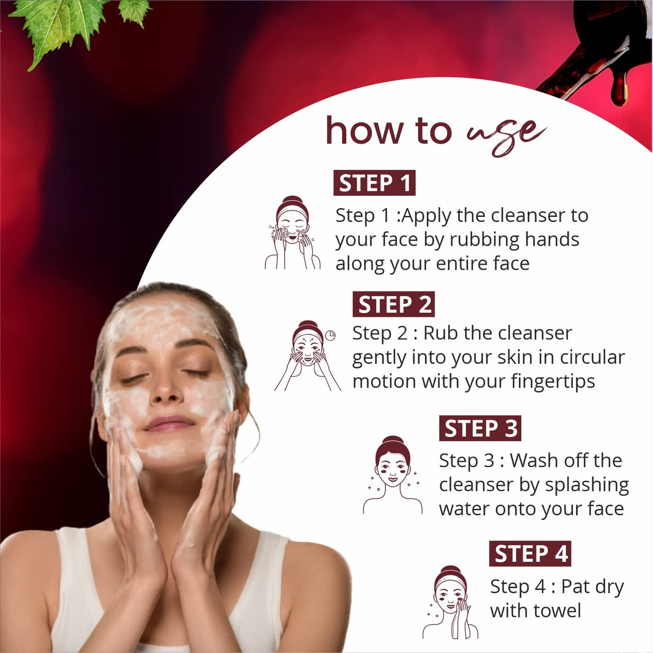 Globus Naturals Red Wine Face Wash & Facial Kit Combo, Anti Ageing Formula, For All Skin Types