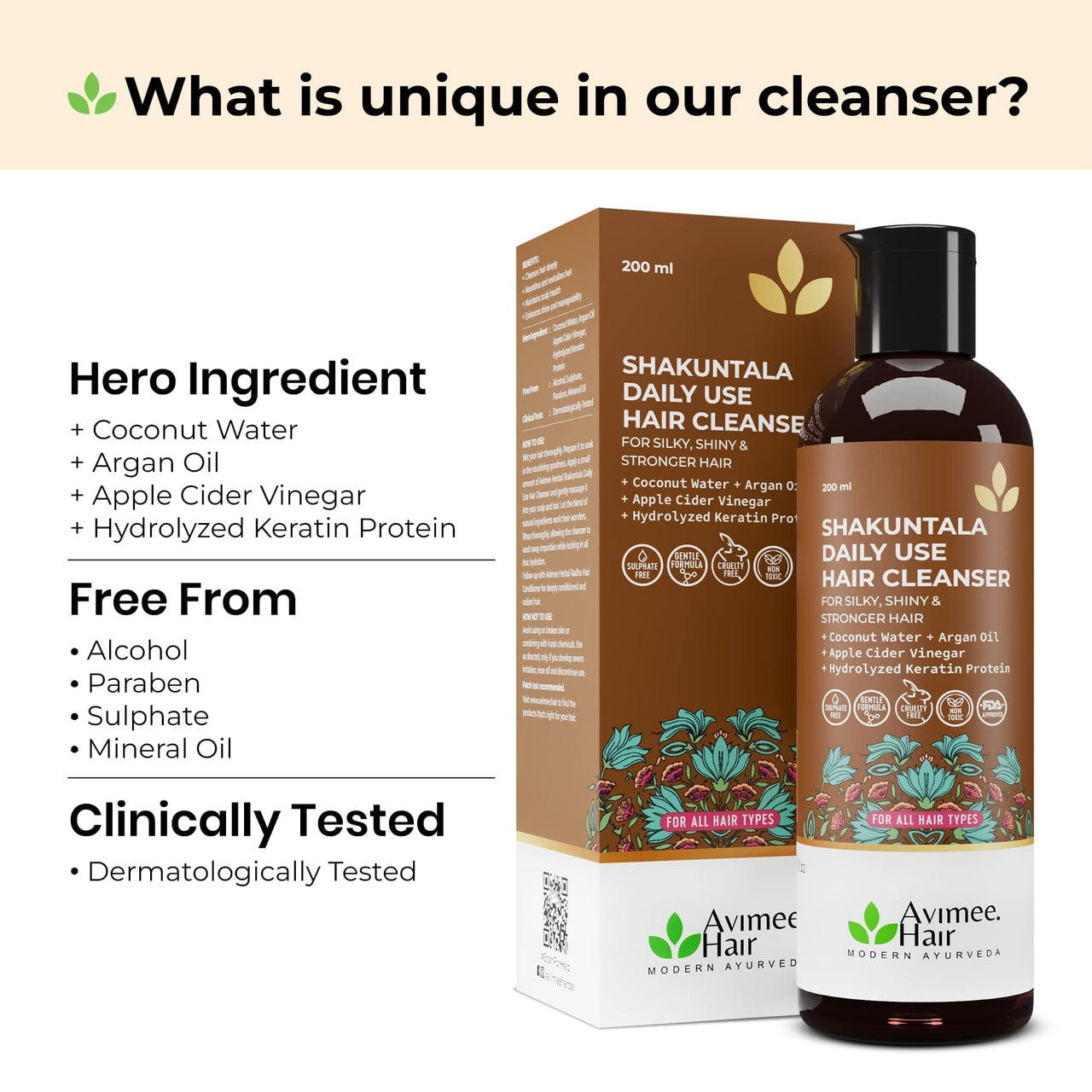 Avimee Herbal Hair Fall Kit | For Hair Growth and Nourishment | Keshpallav Hair Oil (100ml), Shakuntala Hair Cleanser (200ml) and Hairtone PV1 Scalp Spray (100ml) | Hair Care Combo