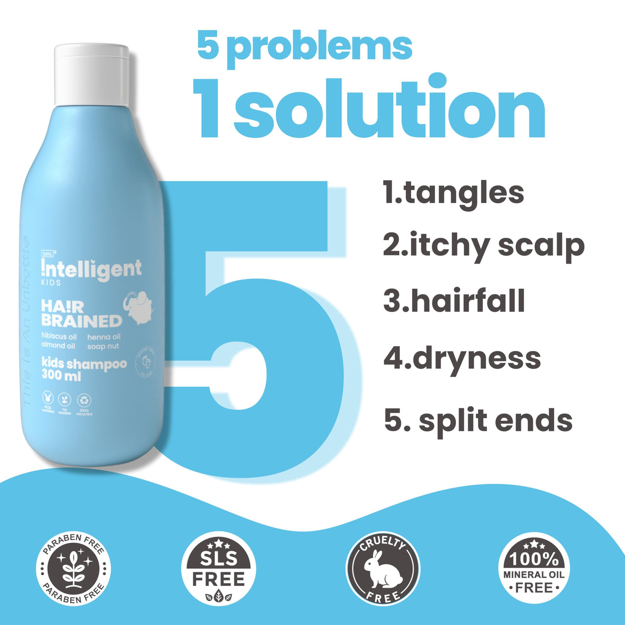 TuCo® Intelligent Mild Shampoo With Soapnut, Almond, Henna, Pomegranate for Ages 3+ Kids, Paraben & Sulphate Free - 100 ml (Pack of 1)