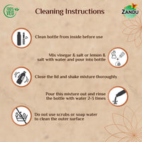 Zandu Copper Bottle (950ml): 100% Pure Copper |BPA Free Water Bottle | Copper Infused Water | Leak Proof | Office Bottle | Boosts Immunity| Supports Digestive & Liver Health | Ayurveda Inspired