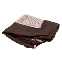 Furhaven Replacement Dog Bed Cover Two-Tone Faux Fur & Suede L Shaped Chaise, Machine Washable - Espresso, Medium Cover Only 30.0