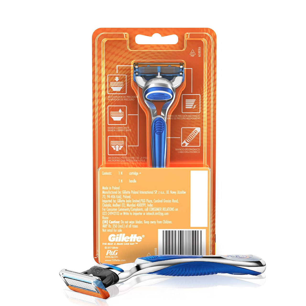 Gillette Classic Sensitive Shave Foam For Men - 418 G (33% Extra) & Fusion Manual Razor, 1 Pc, 2 Count