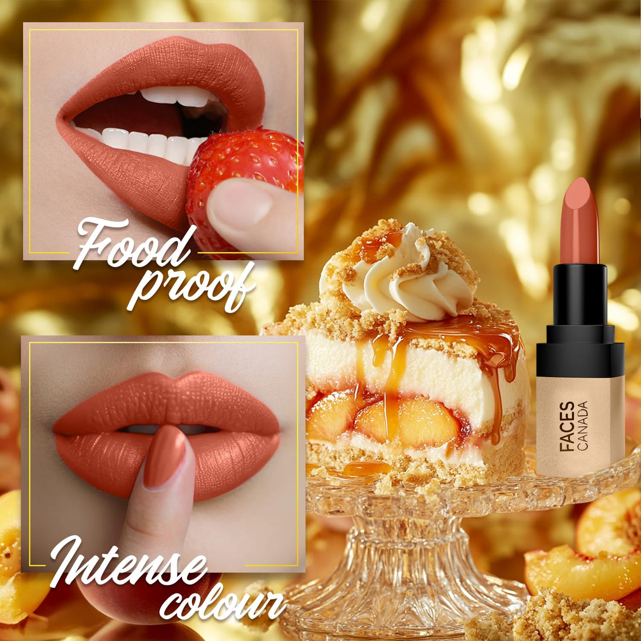 FACES CANADA Comfy Matte Velvet Touch Lipstick - Peach Cobbler 07, 4.2g | Velvety Matte Finish | 8HR Longstay | Intense Colour | Hydrating Lips | Smooth Application