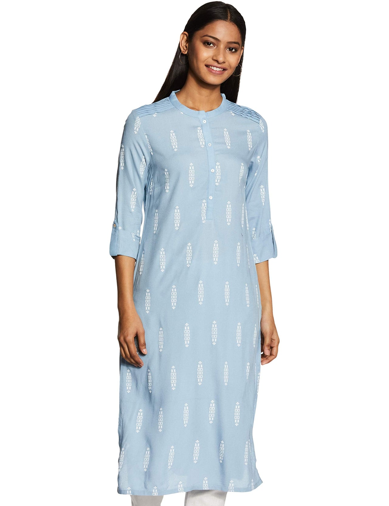 W for Woman Women's  Rayon Straight Kurta