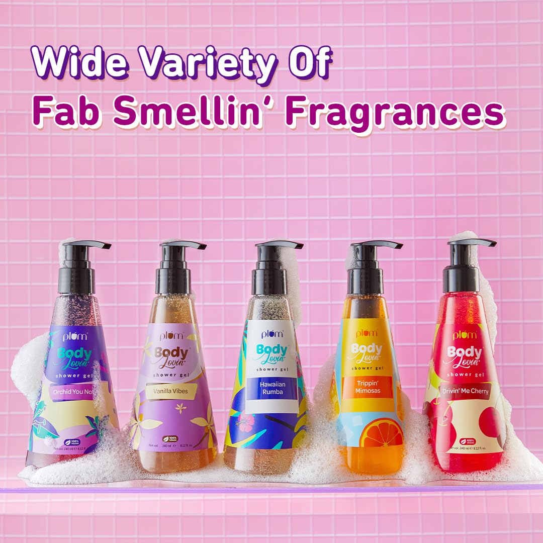 Plum BodyLovin' Everythin' Plum Shower Gel | SLS-Free Body Wash For Women | Long Lasting Peppy Fruity Fragrance | Aloe-Infused Nourishing Body Cleanser For Soft & Smooth Skin (240 ml)