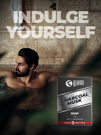 Beardo Activated Charcoal Musk Soap for Men, 75g x 3 | With Activated Charcoal | Deep Cleansing, Anti-Pollution | Refreshing | Removes Impurities | Removing Excess Oil