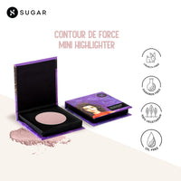 SUGAR Cosmetics Contour De Force Mini Highlighter - 04 Royal Rose (Rosey Taupe) Lightweight, Easily Blendable, Illuminating Bronzer, Matte Finish