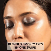 Lavenza Liquid Metallic Eyeshadow |Smokey Eyes in One Swipe| Vegan, Long-Lasting, Crease Proof, Smudge Proof |Smokey Grey Colour Pop | Silicone Free, Talc Free 3.5 Ml