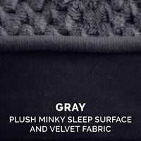 Furhaven Replacement Dog Bed Cover Minky Plush & Velvet Contour Luxe Lounger, Machine Washable - Gray, Giant (XXX-Large) Minky Plush & Velvet (Gray) 58.0