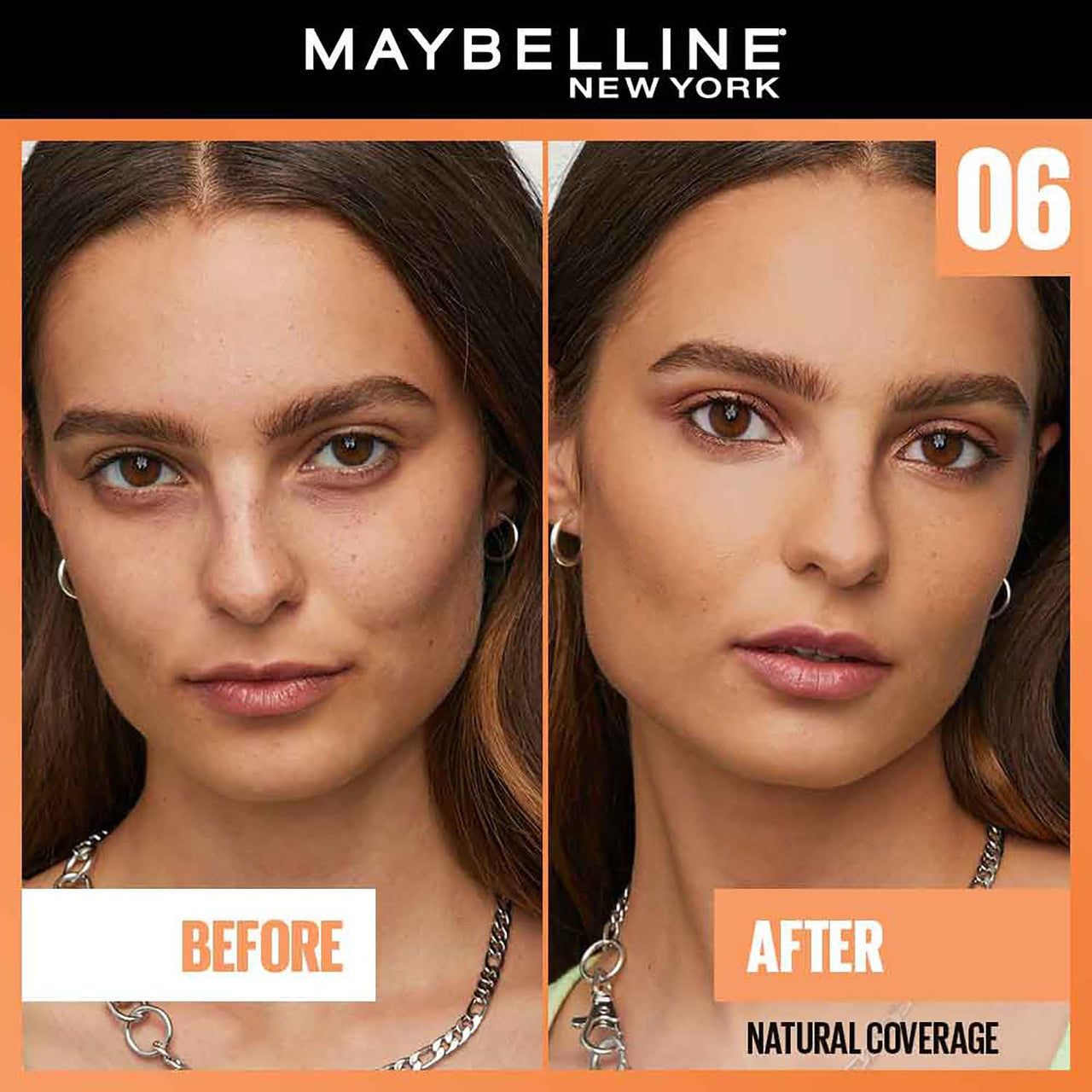 Maybelline New York Liquid Foundation, Lightweight Skin Tint With Spf 50 & Vitamin C, Natural Coverage, For Daily Use, Fit Me Fresh Tint, Shade 06, 30Ml