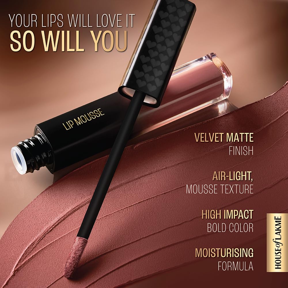 Lakmé Xtraordin-Airy Lip Mousse, Velvet Matte Finish, with air-light texture, for nourished & moisturised lips, Liquid Lipstick, First Crush Pink