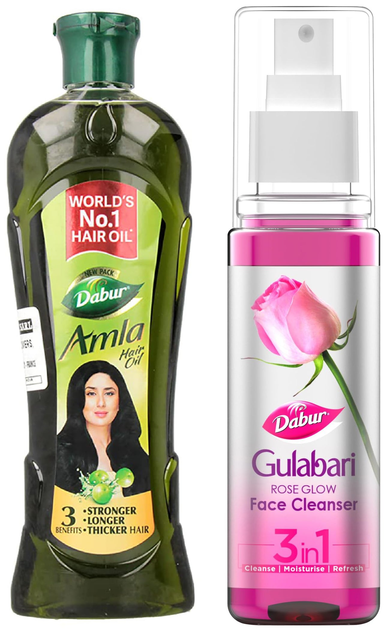 Dabur Amla Hair Oil - 275 ml & Dabur Gulabari Rose Glow Face Cleanser - 100ml