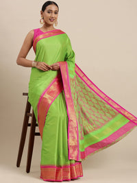 Pandadi Saree Women's  Cotton Silk Saree With Blouse Piece