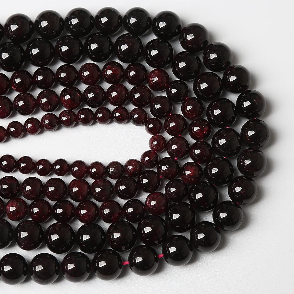 AAA Natural Garnet Stone Beads for Jewelry Making Energy Crystal Healing Power Gemstone DIY Bracelet Necklace 8mm 45pcs (8mm, Garnet )