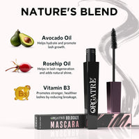 Orgatre Boldgaze Waterproof Volumizing Mascara 4.5ml for High Volume & Long-Lasting Curl | Smudge-Proof Black Mascara for Women | Suitable for Eyebrows & Lower Lashes