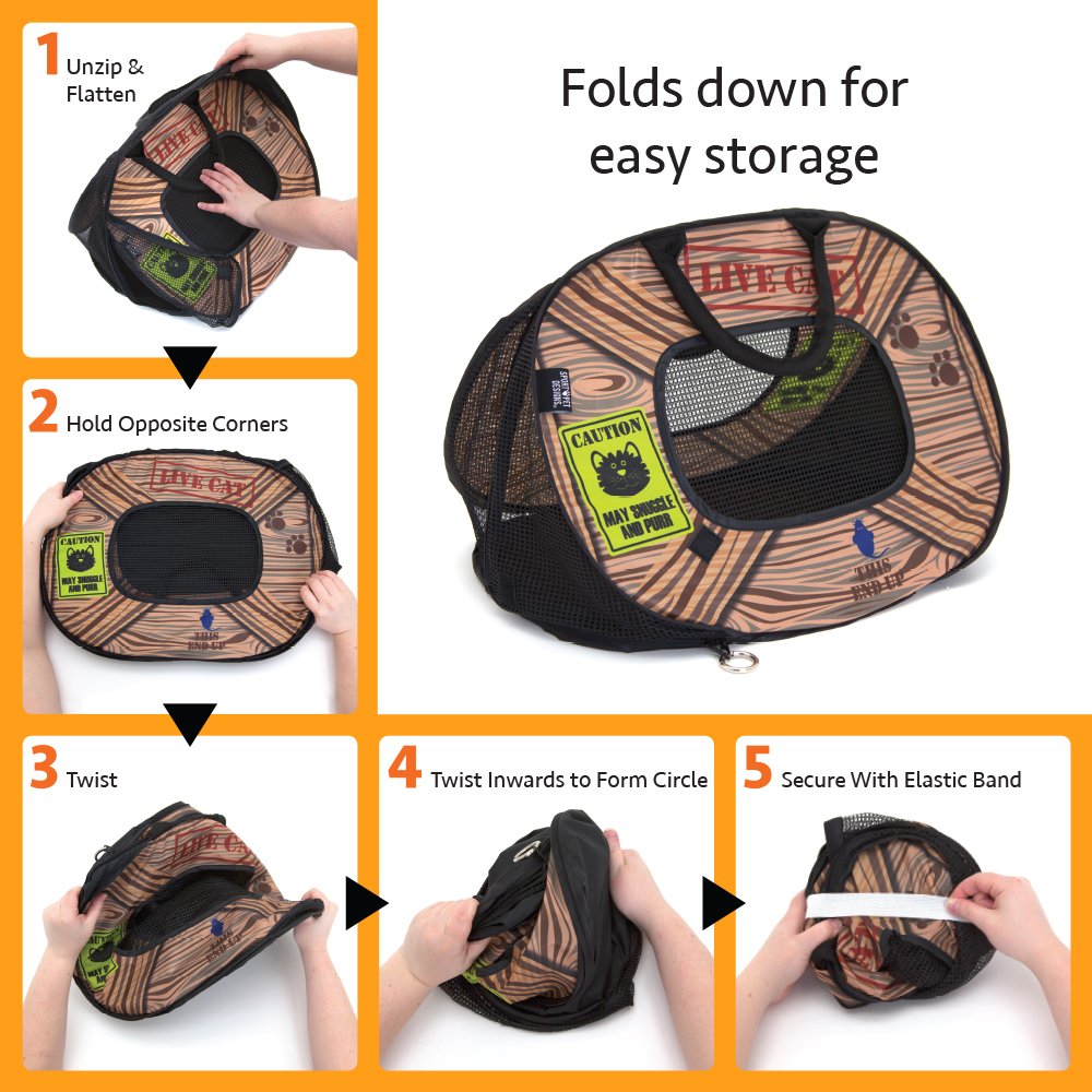 SportPet Designs Pop Open Cat Carrier (Pattern) Carrier - Pet Pen
